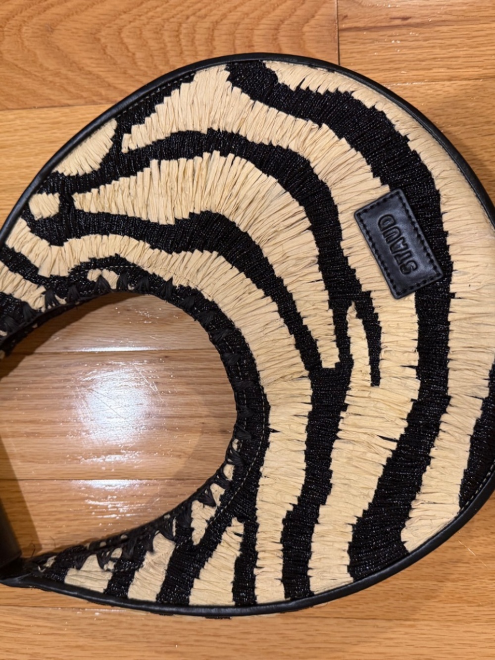 STAUD Moon Zebra Raffia Shoulder Bag - Picture 8 of 11